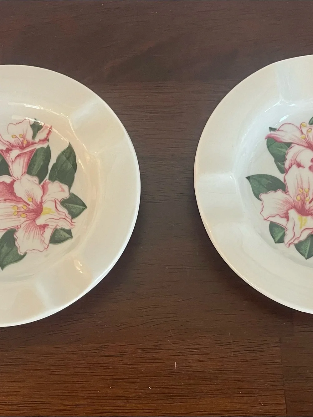 Shenango 5” Ashtrays White Floral Pattern